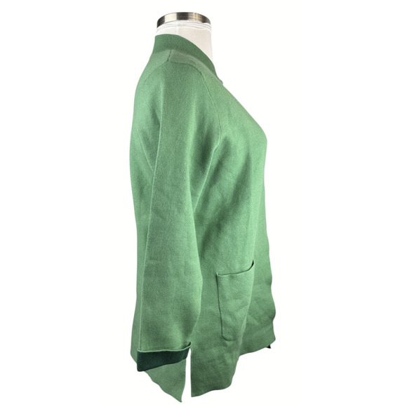 NWT J. Jill Majestic Open Front Cardi Sweater Cardigan Green MP Medium Petite - Picture 7 of 14